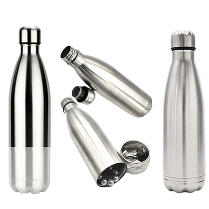700ml Thermos Bottle with Lid – Dual Function Hidden Compartment (Silver) [SMKZ-147]