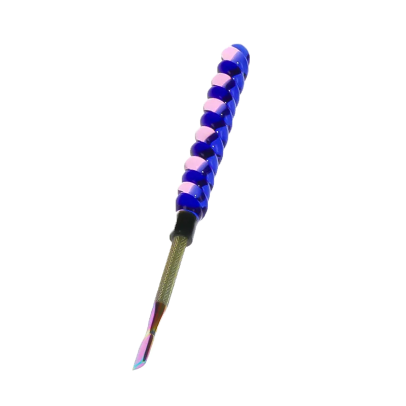 6″ Twirly Glass & Stainless Steel Dab Tool