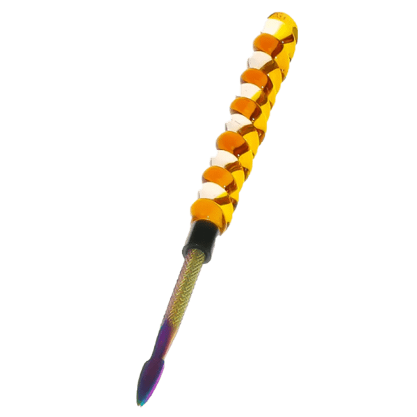 6″ Twirly Glass & Stainless Steel Dab Tool