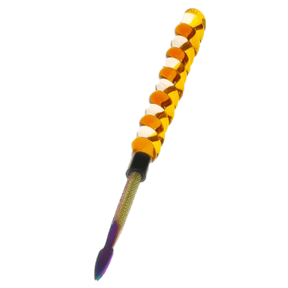 6″ Twirly Glass & Stainless Steel Dab Tool