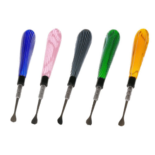 5" Busy Line Glass Handle  Stainless Steel Tool