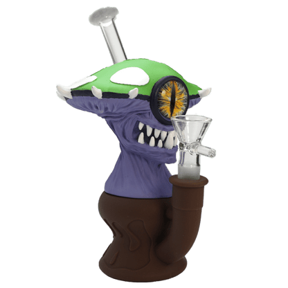 7″ Vinyl Mushroom Monster Water Pipe with 14mm Glass Bowl