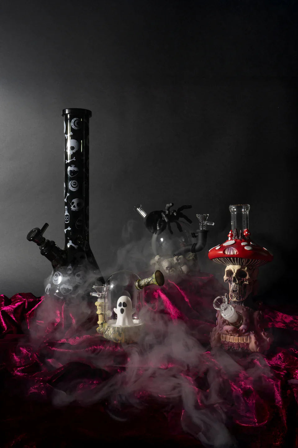 LIT® Silicone | 5" Ghost Water Pipe – Food-Grade Silicone & Glass Chamber