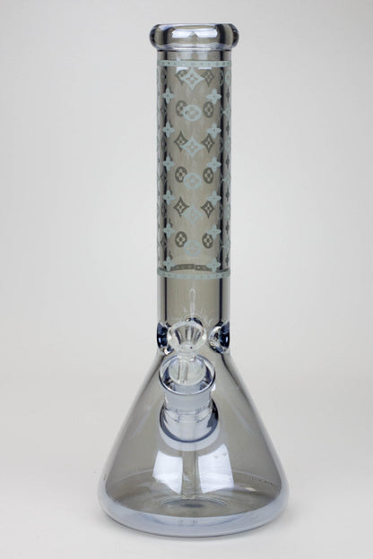 14" Luxury Logo 7 mm classic Electroplated Glass beaker Bong n