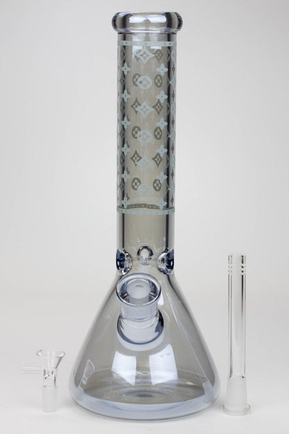 14" Luxury Logo 7 mm classic Electroplated Glass beaker Bong n