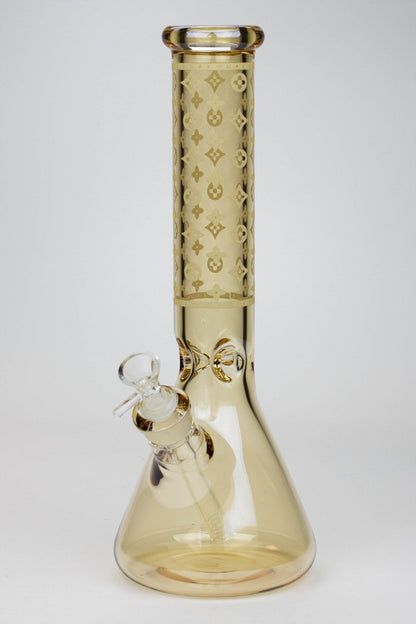 14" Luxury Logo 7 mm classic Electroplated Glass beaker Bong n