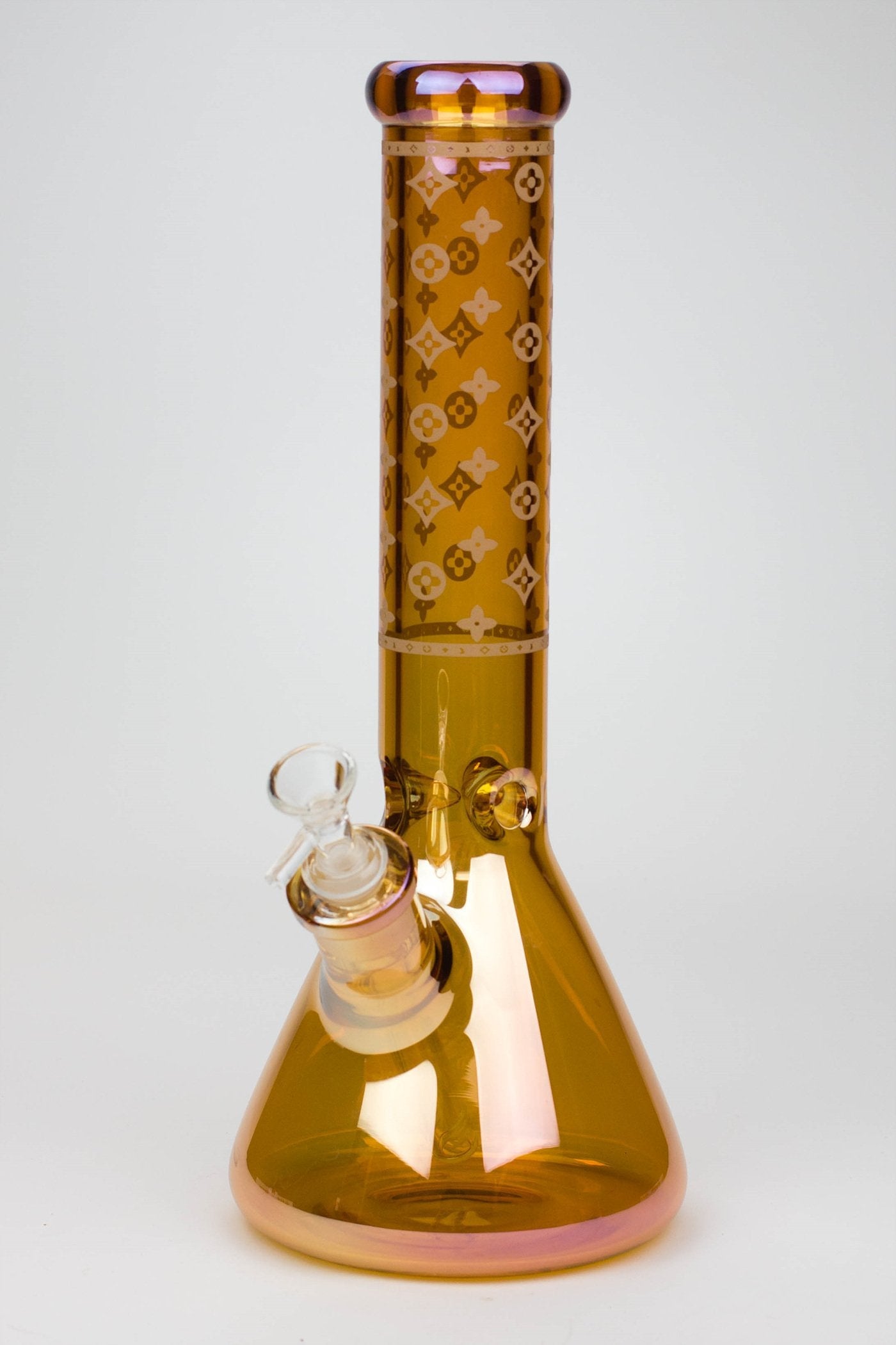 14" Luxury Logo 7 mm classic Electroplated Glass beaker Bong n