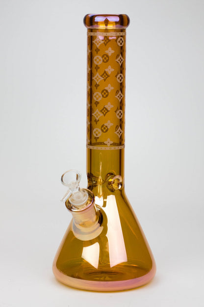14" Luxury Logo 7 mm classic Electroplated Glass beaker Bong n