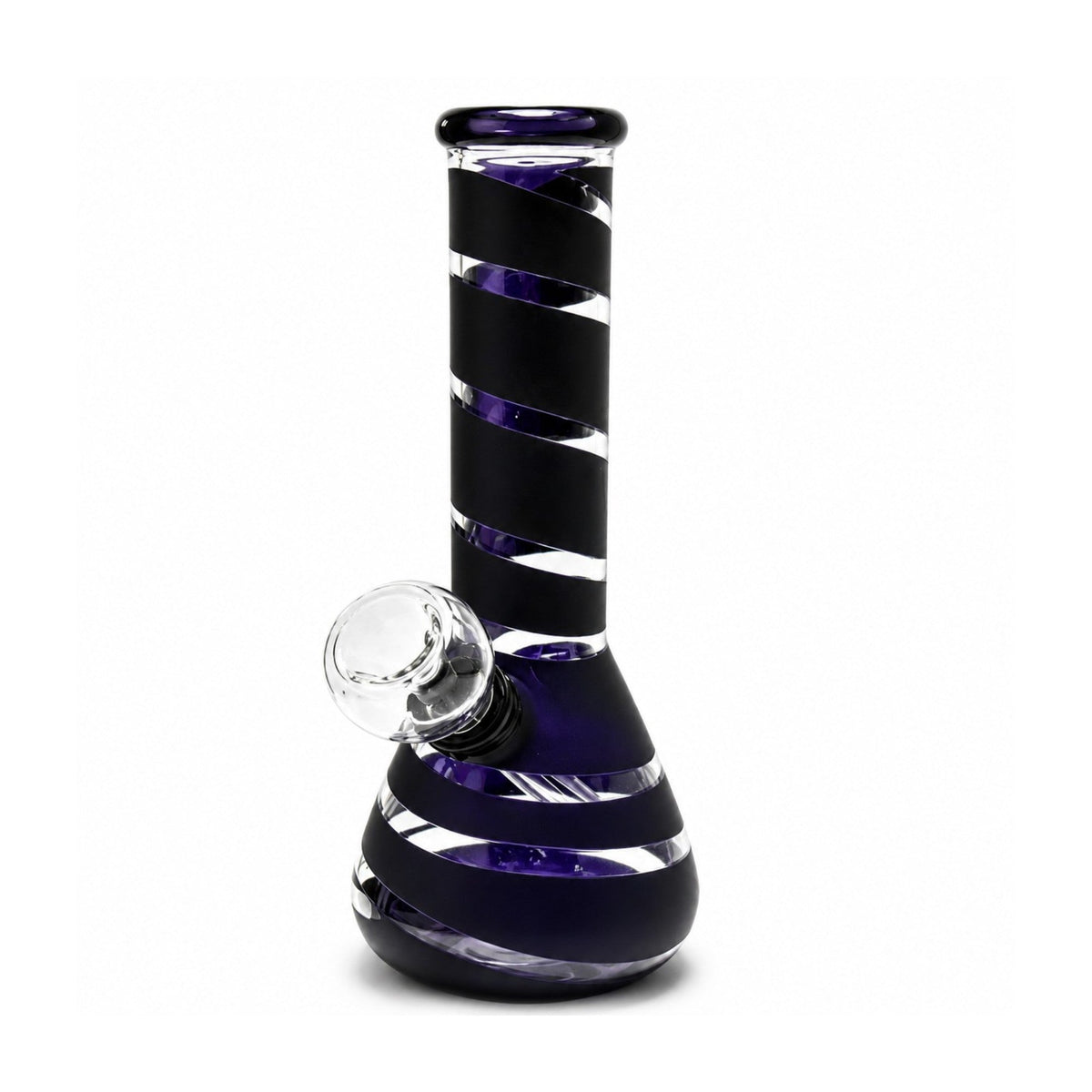 6" Spiral Stripe Mini Glass Beaker Bong – Assorted Colors