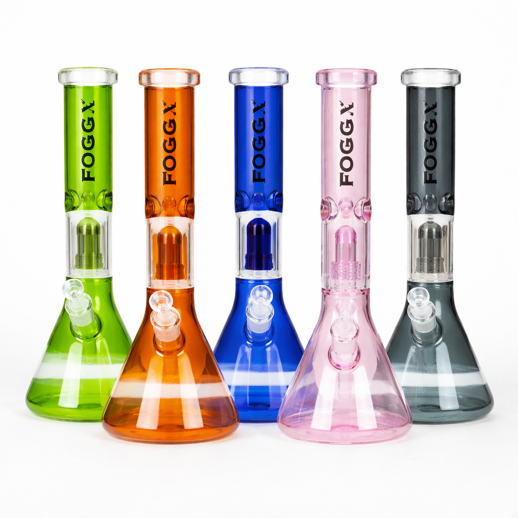 FOGGX | 14" Colored Glass Water Pipe with Percolator