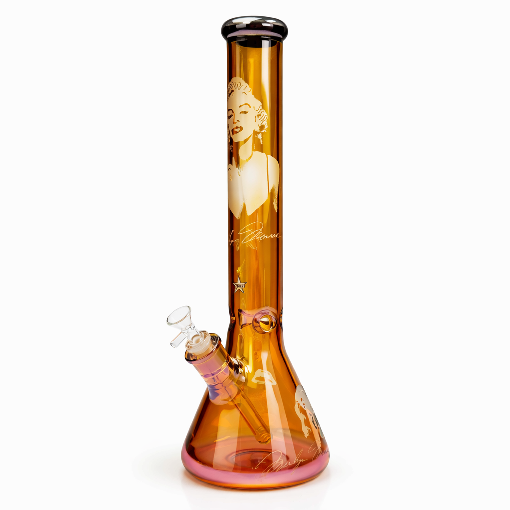 Z18" 7mm Glass Beaker Bong with Monroe Design and Ice Catcher