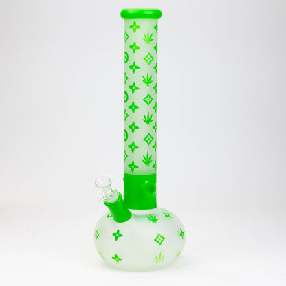 15.5" LX pattern 7 mm frosted glass water bong [AK-K3]