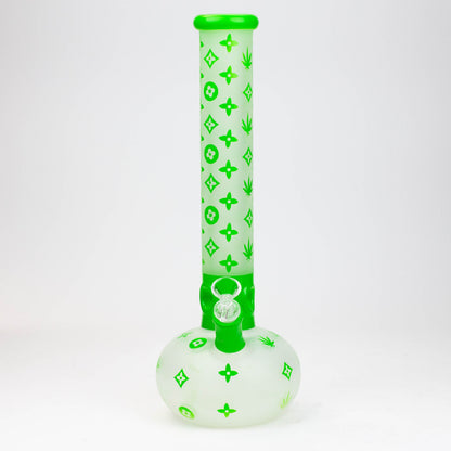 15.5" LX pattern 7 mm frosted glass water bong [AK-K3]