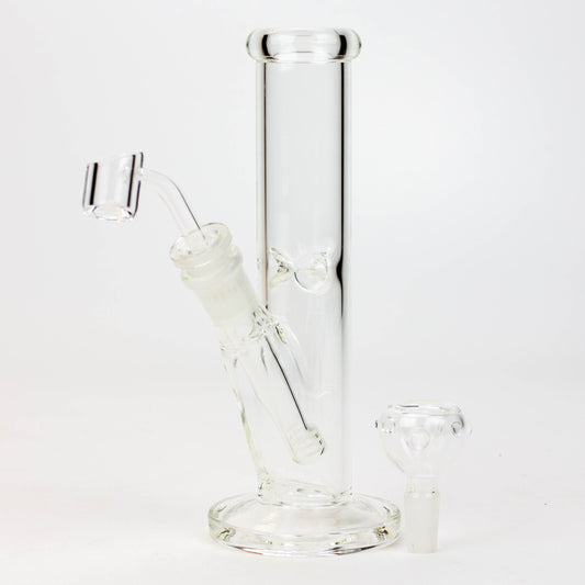 8" 2-in-1 clear tube glass Dab Rig [AKGA013]