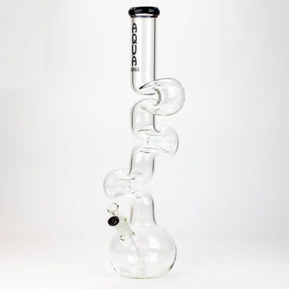 20" AQUA Glass Zig-zag glass water bong [AQUA026]