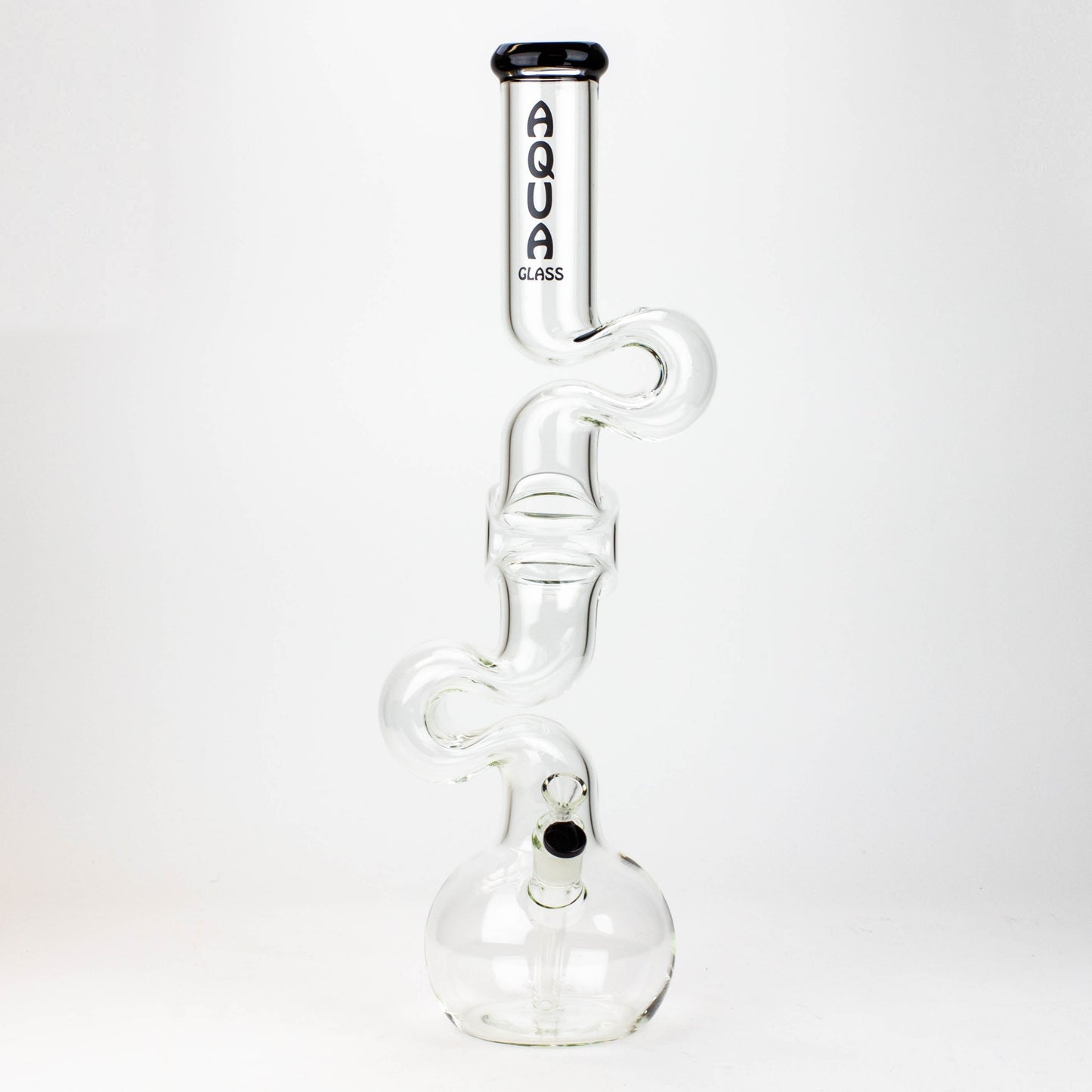 20" AQUA Glass Zig-zag glass water bong [AQUA026]