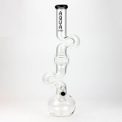 20" AQUA Glass Zig-zag glass water bong [AQUA026]