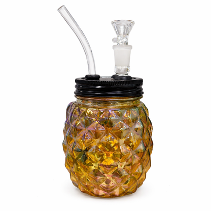 6″ Pineapple Glass Bong – Metallic Finish