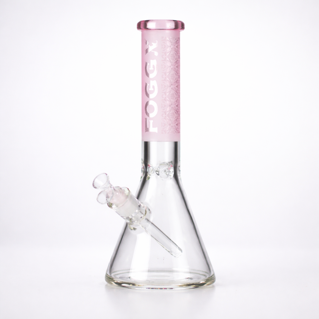 FOGGX | 14" Sandblasted Beaker Glass Water Pipe – 7mm Thick