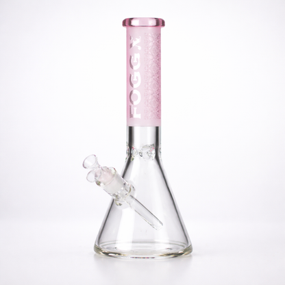 FOGGX | 14" Sandblasted Beaker Glass Water Pipe – 7mm Thick