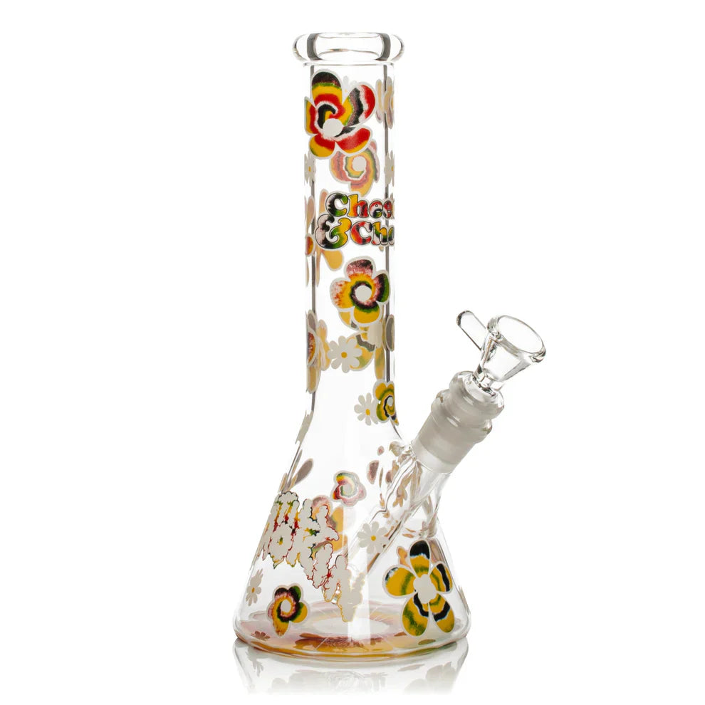 Cheech & Chong® Glass | 10" Tie Dye Glow-in-the-Dark Water Pipe