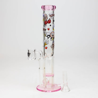9.5" XTREME 2-1n-1 straight tube glass Bong with honeycomb diffuser [XTR300]