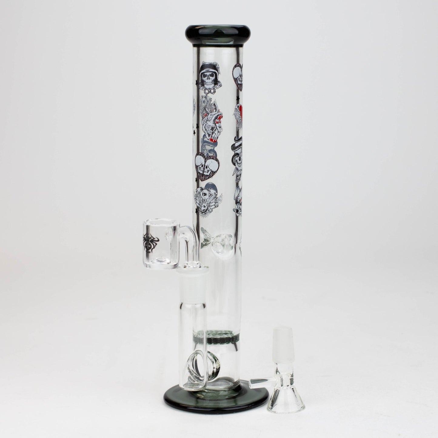 9.5" XTREME 2-1n-1 straight tube glass Bong with honeycomb diffuser [XTR300]