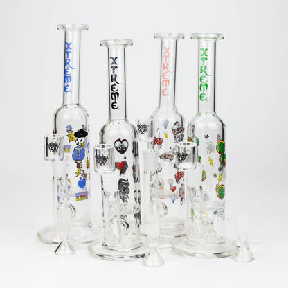 9.5" XTREME 2-in-1 glass Bong with honeycomb diffuser [XTR302]