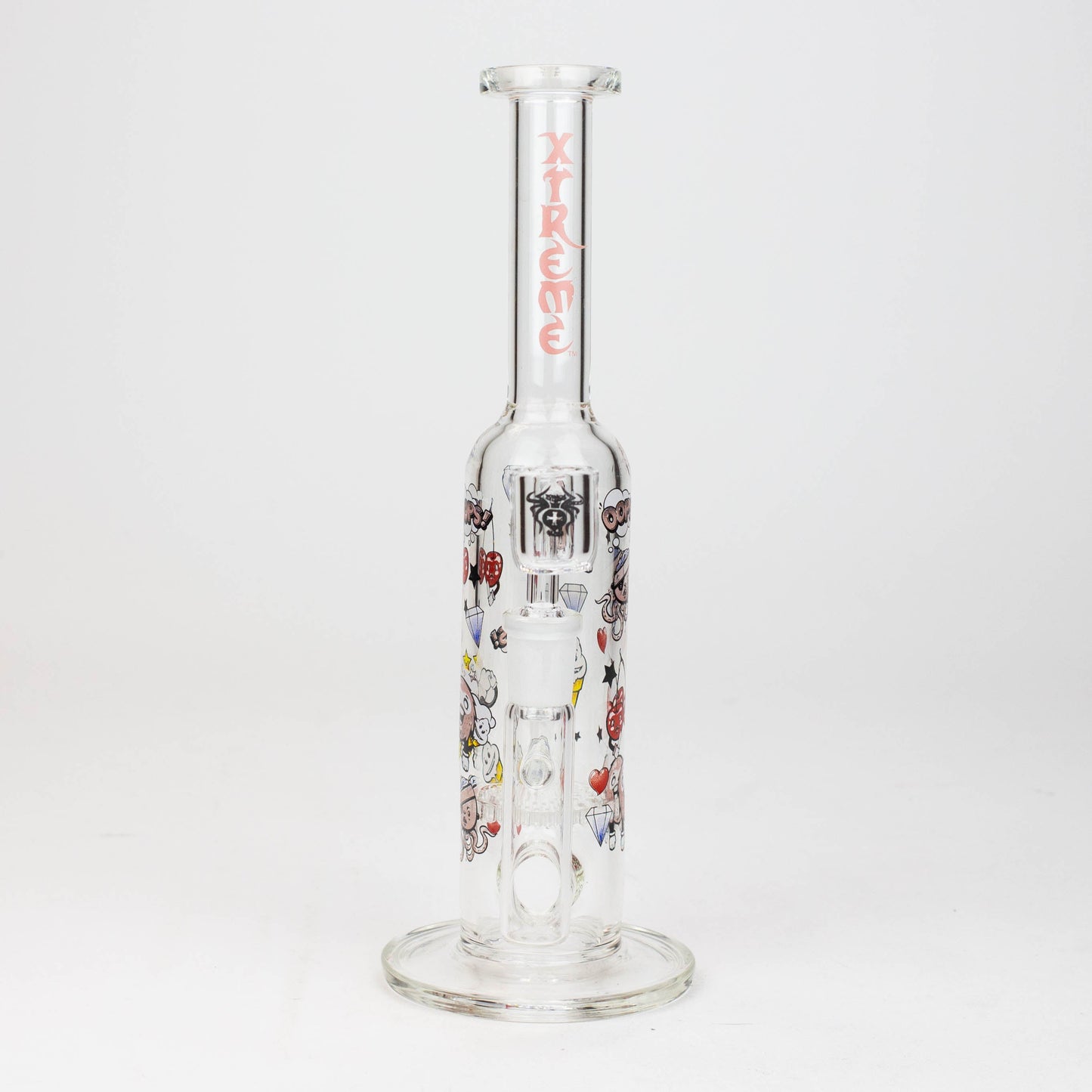 9.5" XTREME 2-in-1 glass Bong with honeycomb diffuser [XTR302]