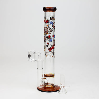 9.5" XTREME 2-1n-1 straight tube glass Bong with honeycomb diffuser [XTR300]