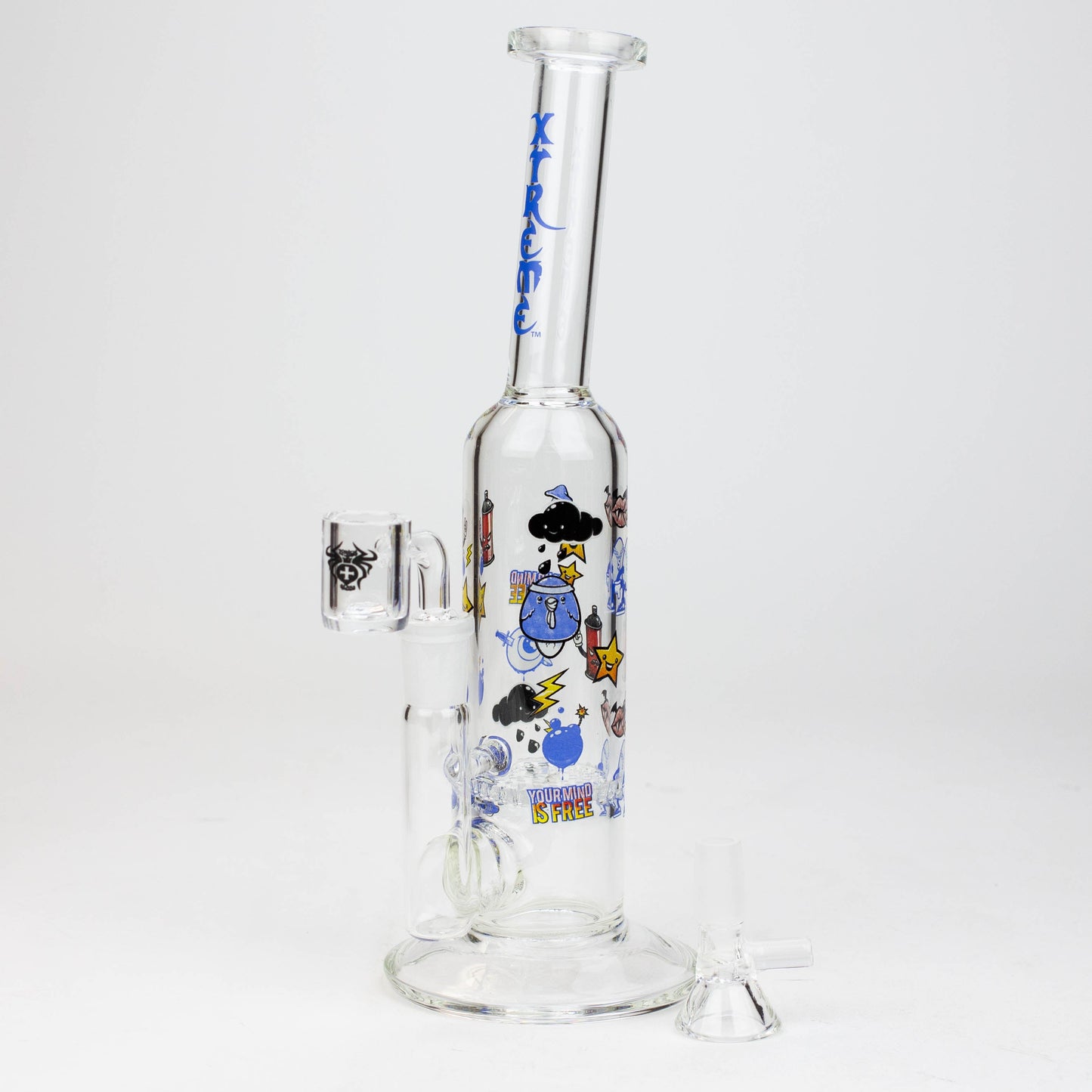 9.5" XTREME 2-in-1 glass Bong with honeycomb diffuser [XTR302]