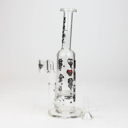 9.5" XTREME 2-in-1 glass Bong with honeycomb diffuser [XTR302]