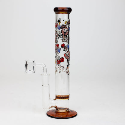 9.5" XTREME 2-1n-1 straight tube glass Bong with honeycomb diffuser [XTR300]
