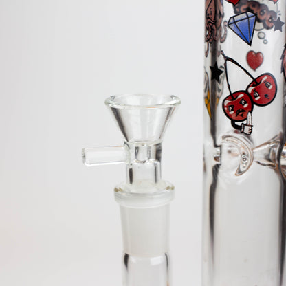 9.5" XTREME 2-1n-1 straight tube glass Bong with honeycomb diffuser [XTR300]