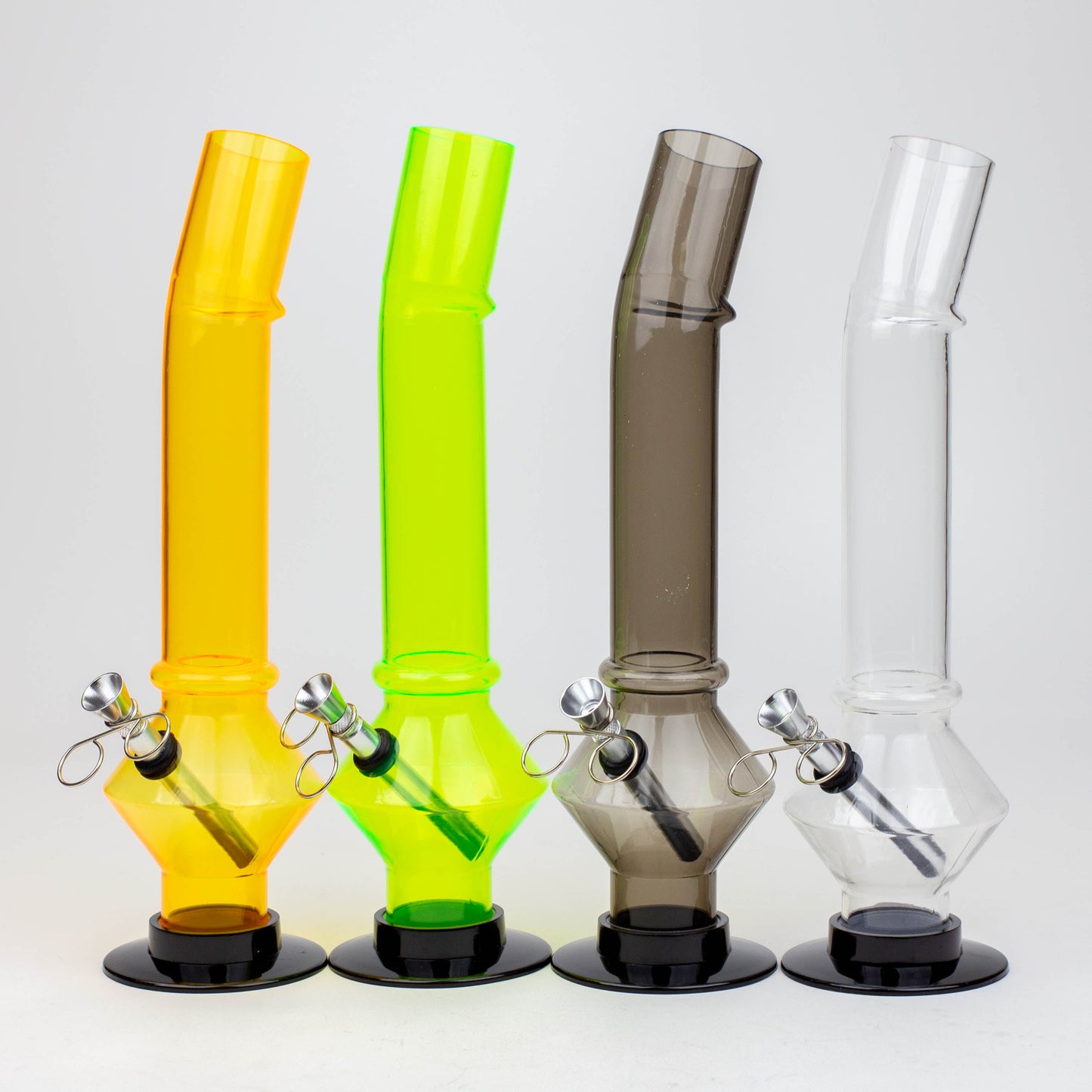 11" bent neck acrylic water pipe assorted [FP series]