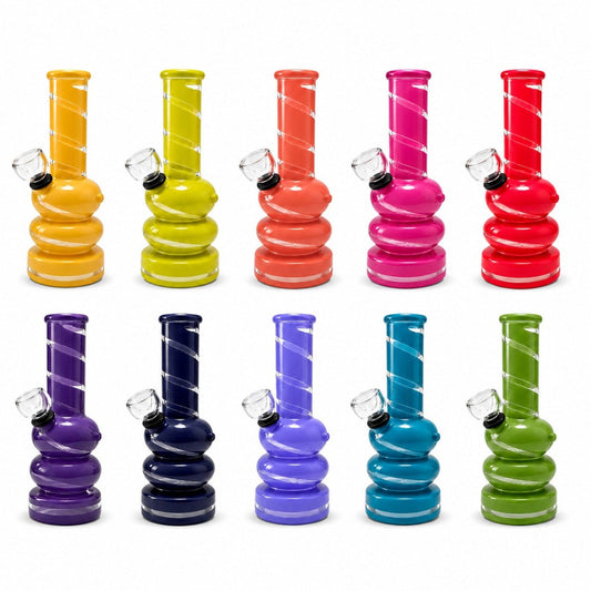 6" Colored Glass Bubble Waterpipe