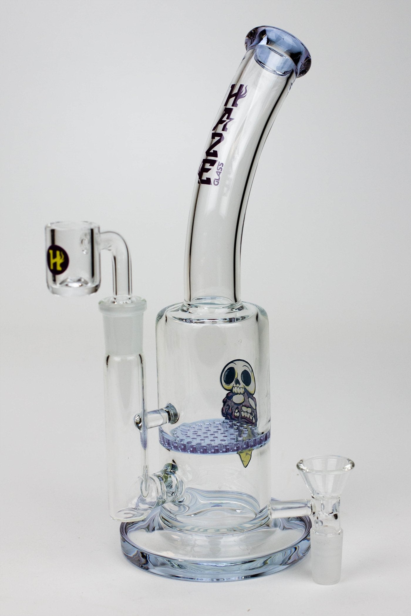 8" HAZE 2-in-1 Honeycomb diffuser Bent neck Dab Rig