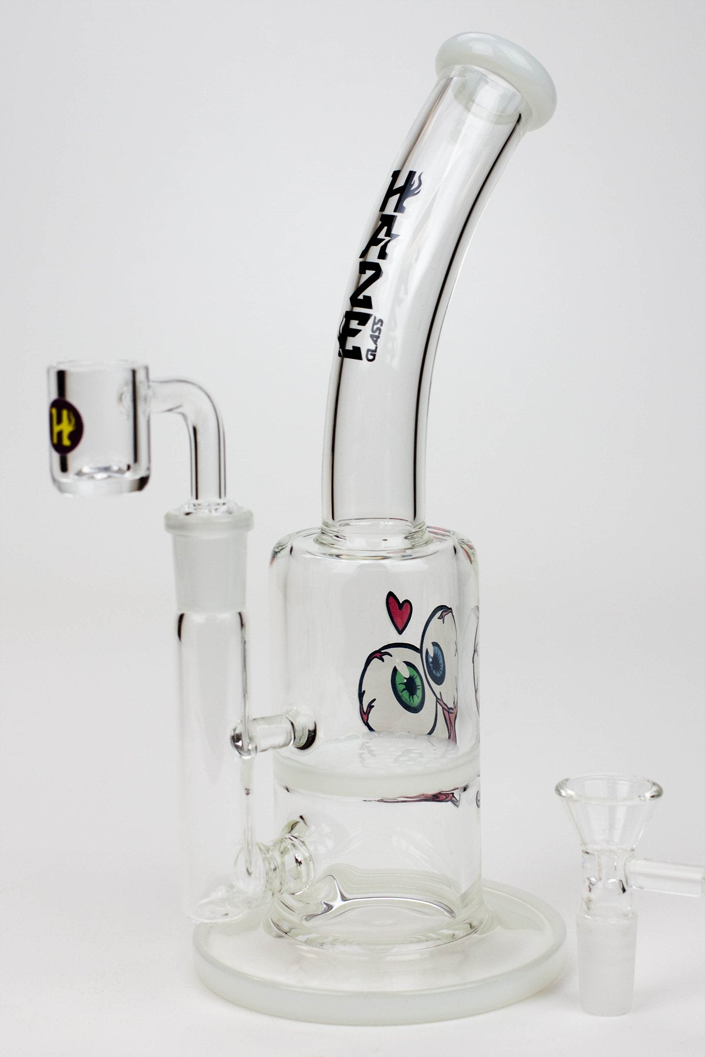 8" HAZE 2-in-1 Honeycomb diffuser Bent neck Dab Rig