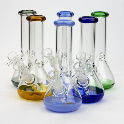 8" Color bottom Glass Bong [C6307]