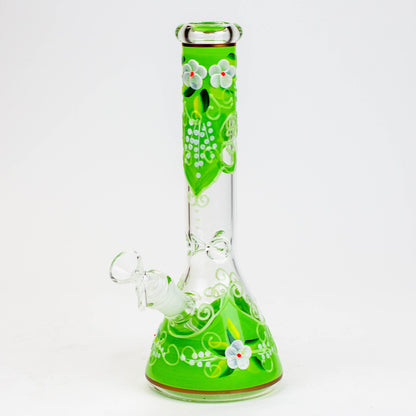 10" Glow in the dark Hand painted glass water bong