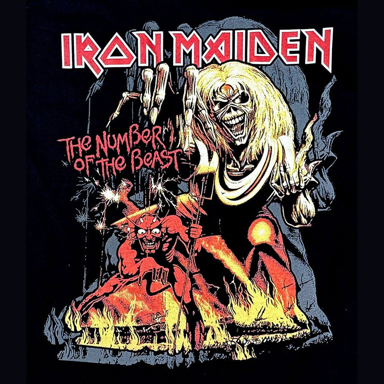Iron Maiden | “The Number of the Beast” Short Sleeve Men’s Black T-Shirt – Officially Licensed Rock Band Tee