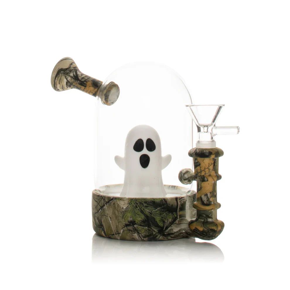LIT® Silicone | 5" Ghost Water Pipe – Food-Grade Silicone & Glass Chamber