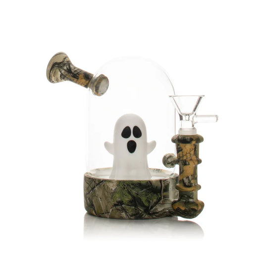 LIT® Silicone | 5" Ghost Water Pipe – Food-Grade Silicone & Glass Chamber