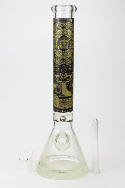 16" Egyptian Hieroglyph / 9 mm / Glow in the dark / Glass Bong  [MG22]