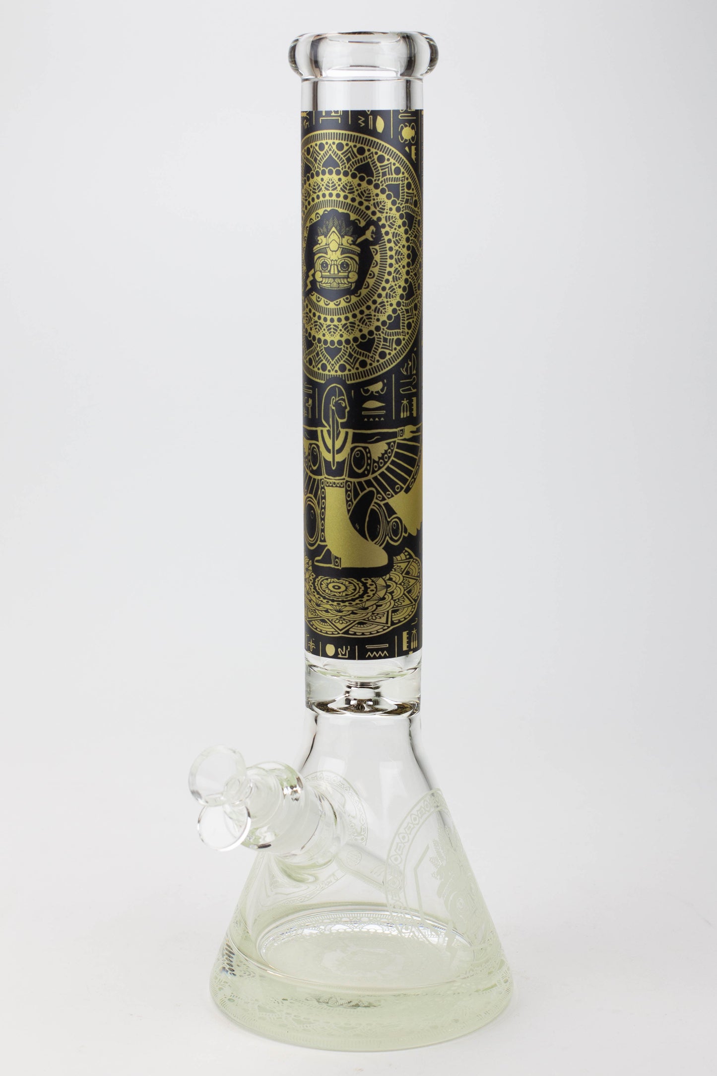16" Egyptian Hieroglyph / 9 mm / Glow in the dark / Glass Bong  [MG22]
