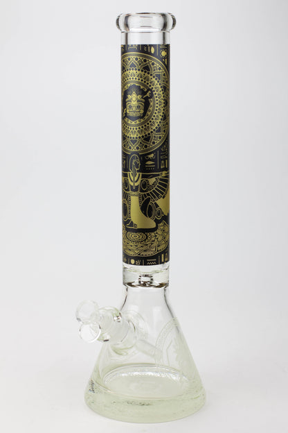 16" Egyptian Hieroglyph / 9 mm / Glow in the dark / Glass Bong  [MG22]
