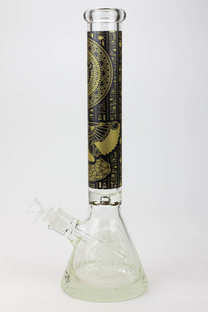 16" Egyptian Hieroglyph / 9 mm / Glow in the dark / Glass Bong  [MG22]