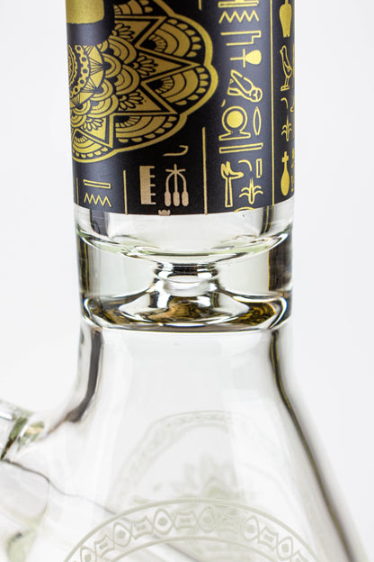 16" Egyptian Hieroglyph / 9 mm / Glow in the dark / Glass Bong  [MG22]