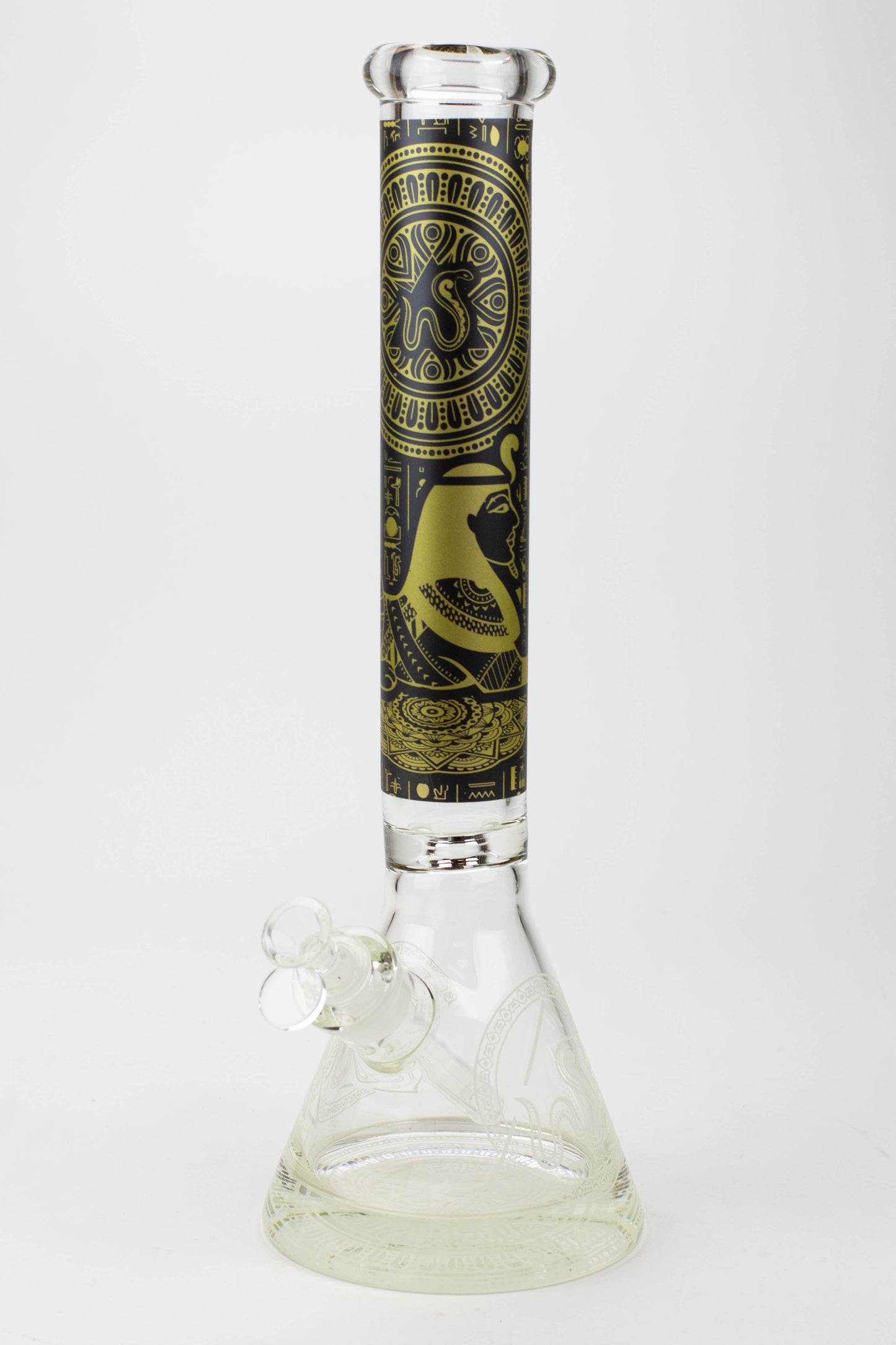 16" Egyptian Hieroglyph / 9 mm / Glow in the dark / Glass Bong  [MG22]