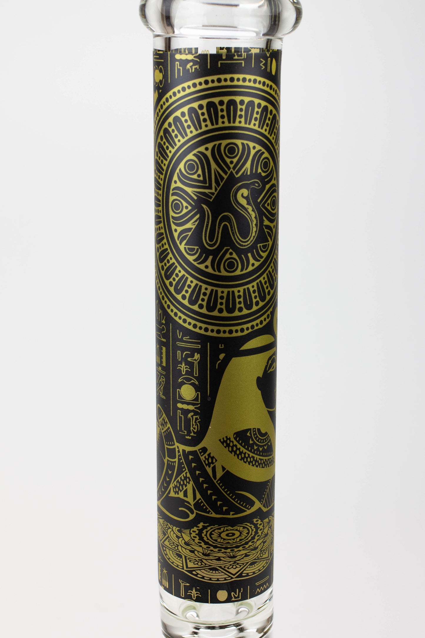 16" Egyptian Hieroglyph / 9 mm / Glow in the dark / Glass Bong  [MG22]